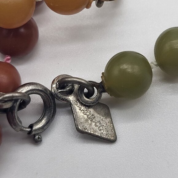 VTG 70s Sarah Coventry Set of 4 Neutral Earthy Plastic Beaded Necklaces - Picture 6 of 8